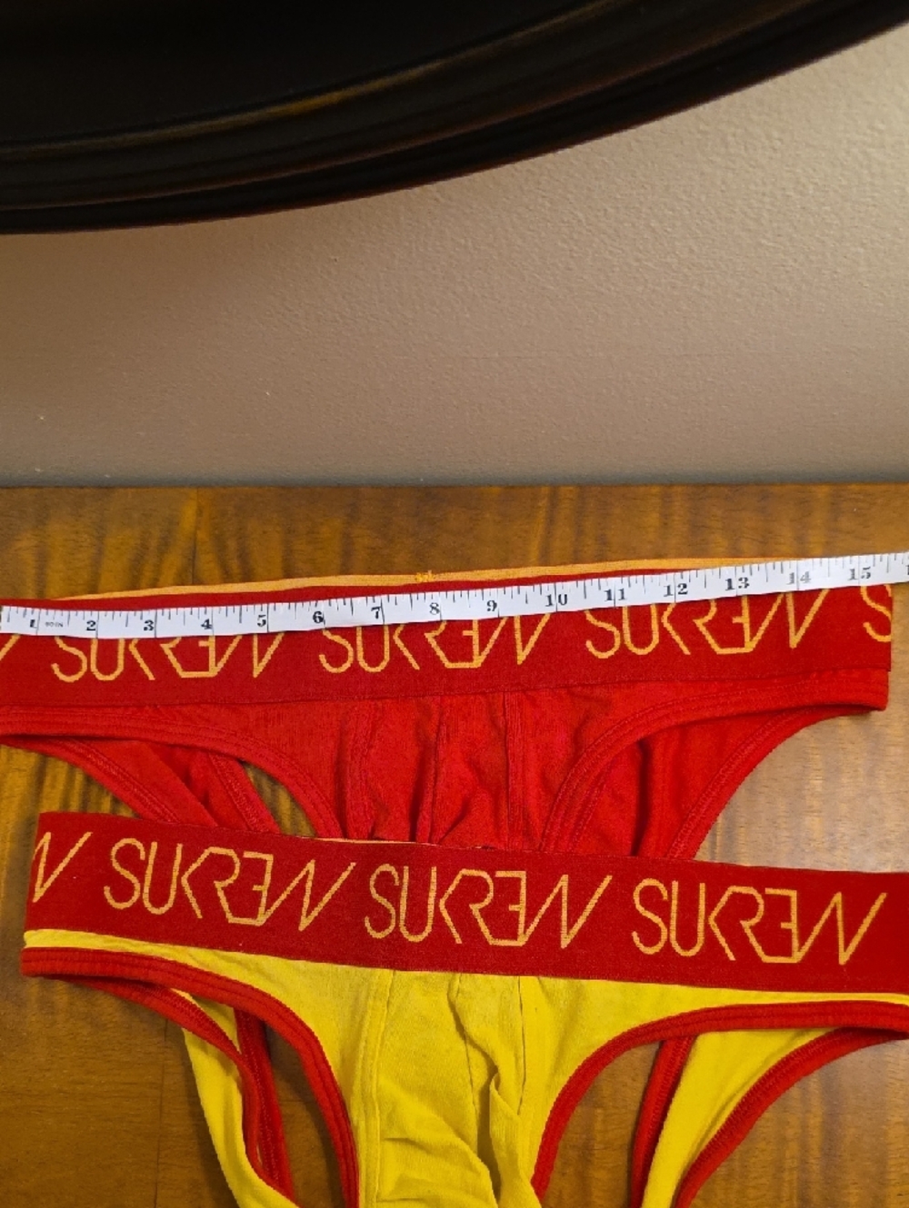Red Men's Briefs with Gold Logo Waistband by - Picture 10 of 11